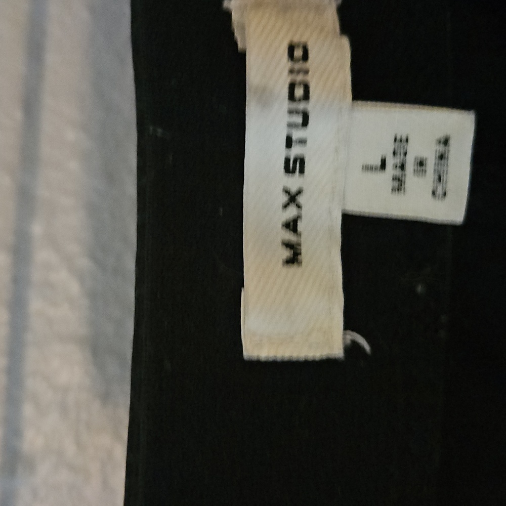 Classic Black Patterned Women's Dress Pants - Picture 3 of 3